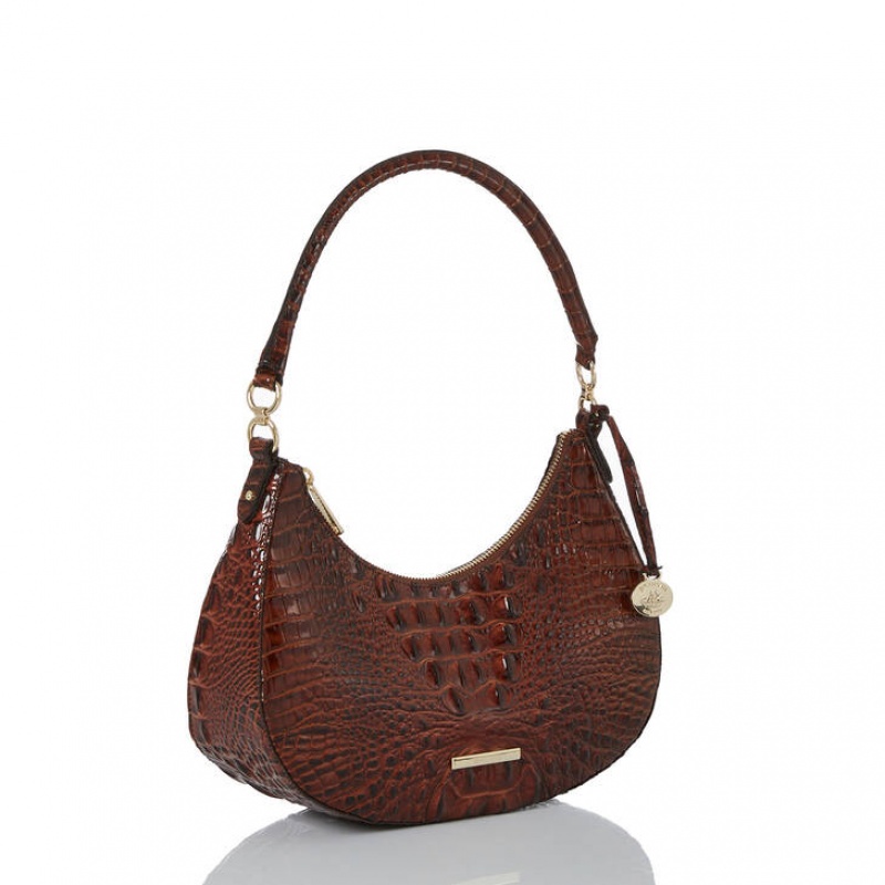 Chocolate Women\'s Brahmin Small Bekka Shoulder Bags | 5970HMKVF