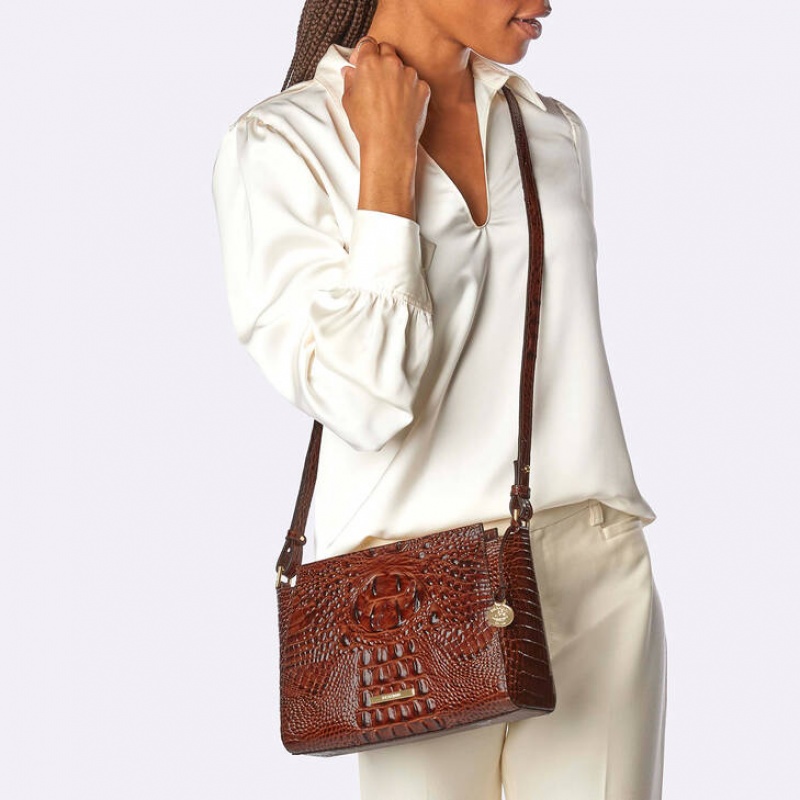 Copper Women's Brahmin Hillary Crossbody Bags | 2650VWLDQ