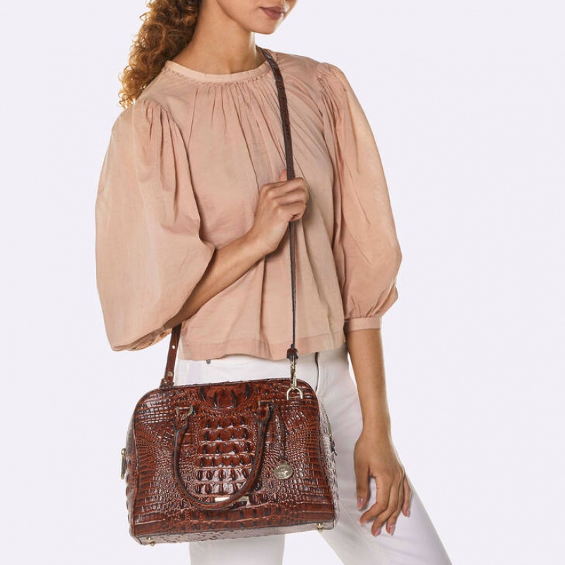 Copper Women's Brahmin Marissa Satchel Bags | 2716UOGSM