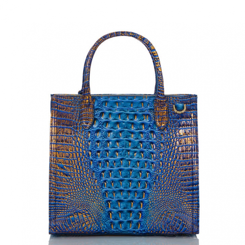 Deep AZURE Women's Brahmin Caroline Satchel Bags | 3497RFVSK