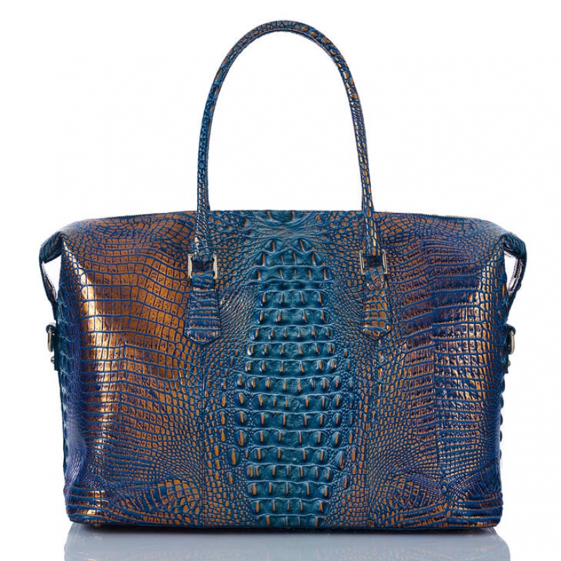 Deep AZURE Women's Brahmin Duxbury Weekender Travel Bags | 6814SOKBJ