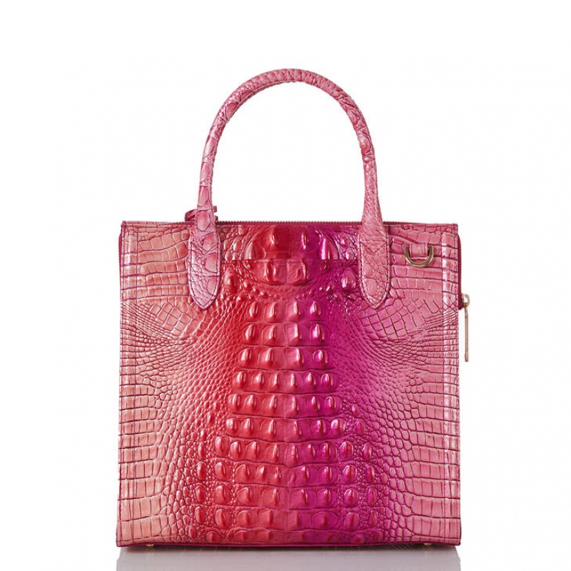 Fuchsia Women's Brahmin Caroline Satchel Bags | 5298TUJRL