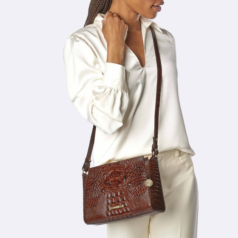 Grey Women's Brahmin Hillary Crossbody Bags | 9526QGPXJ