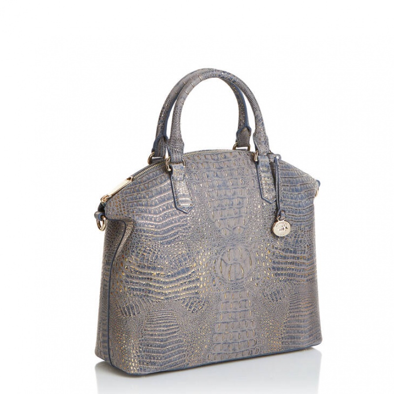 Grey Women's Brahmin Large Duxbury Satchel Bags | 7265XECUT