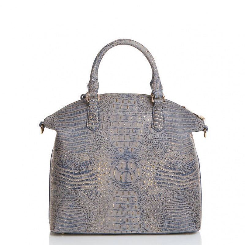 Grey Women's Brahmin Large Duxbury Satchel Bags | 7265XECUT