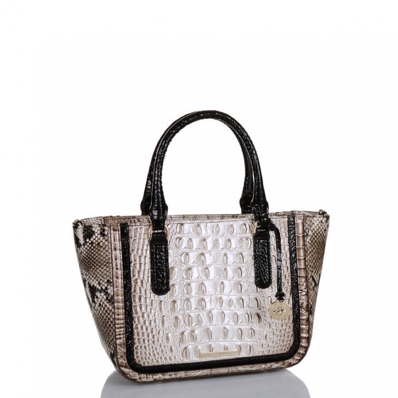 Grey Women's Brahmin Small Ashlee Satchel Bags | 6170TWCAD