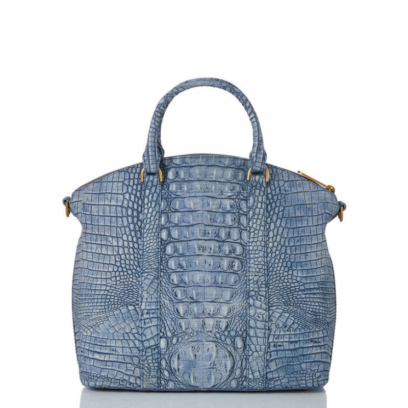 Light Blue Women's Brahmin Large Duxbury Satchel Bags | 6782BHVON