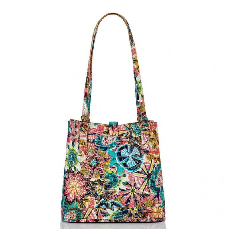 Multicolor Women's Brahmin Fiora Bucket Bags | 2037WZBVG