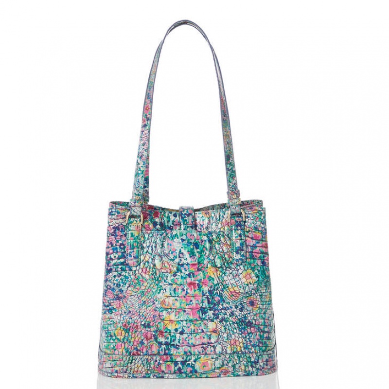 Multicolor Women's Brahmin Fiora Bucket Bags | 9315TRPAH