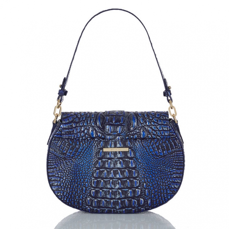 Navy Women's Brahmin Cynthia Shoulder Bags | 7901OFMKI