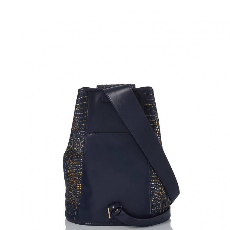 Navy Women's Brahmin Maddie Bucket Bags | 6259VDFYT