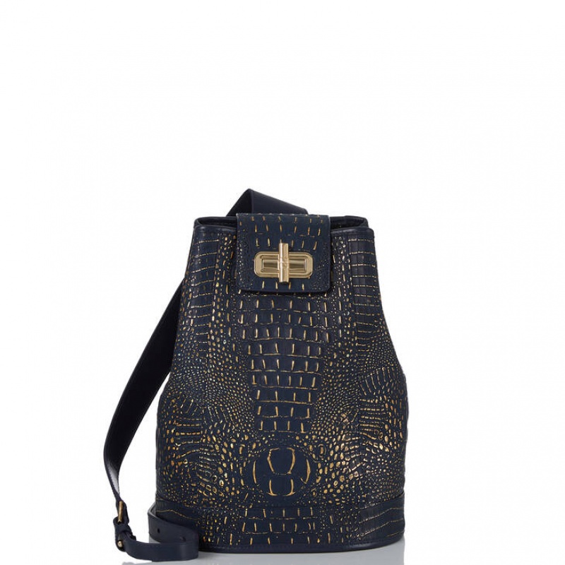 Navy Women\'s Brahmin Maddie Bucket Bags | 6259VDFYT