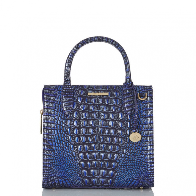 Navy Women\'s Brahmin Small Caroline Satchel Bags | 5364GHZTY