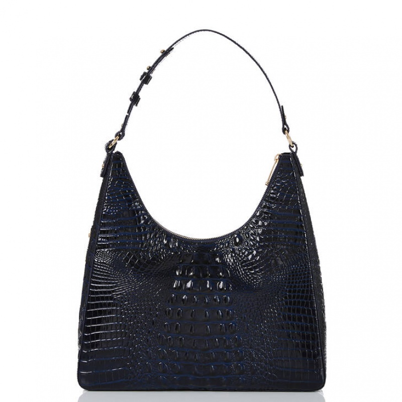 Navy Women's Brahmin Tabitha Shoulder Bags | 8729GRNFP