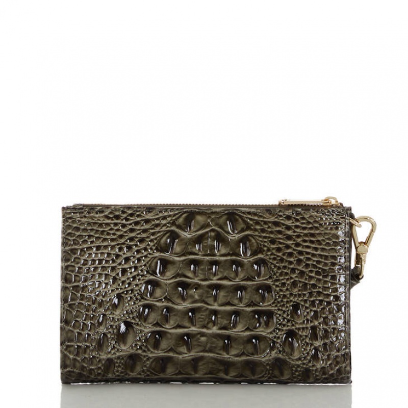 Olive Women's Brahmin Daisy Clutch Bags | 2983VUQKA