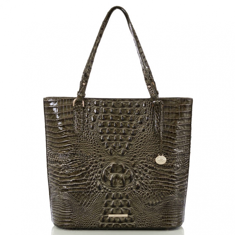 Olive Women\'s Brahmin Ezra Tote Bags | 5364ZDJPO