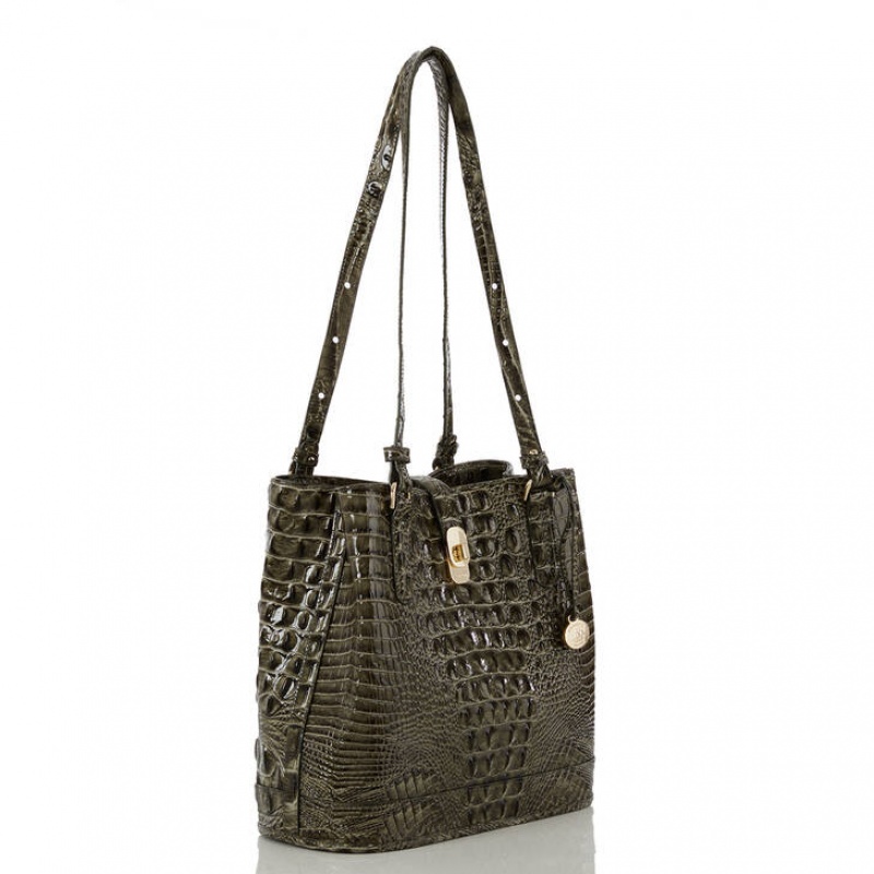 Olive Women's Brahmin Fiora Bucket Bags | 8037DLPNB