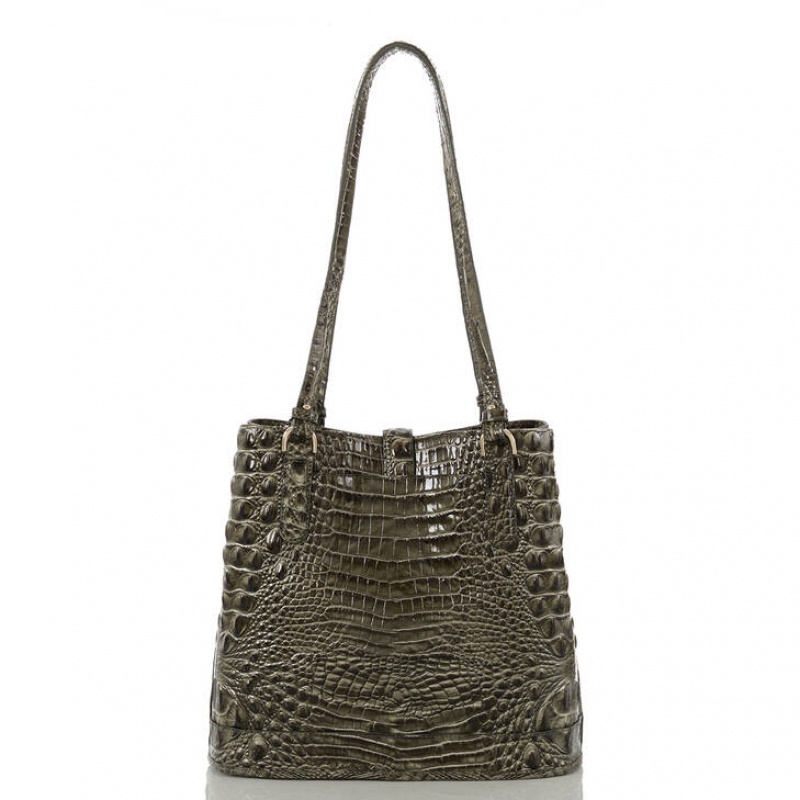 Olive Women's Brahmin Fiora Bucket Bags | 8037DLPNB