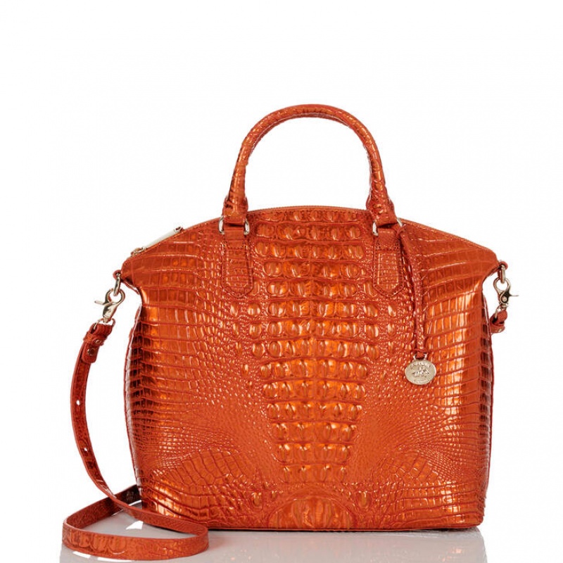 Orange Women's Brahmin Large Duxbury Satchel Bags | 3716QPWDO