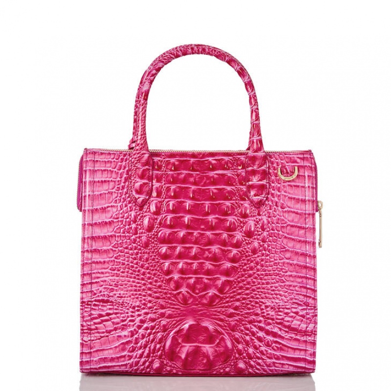 Pink Women's Brahmin Caroline Satchel Bags | 3968SUDIK