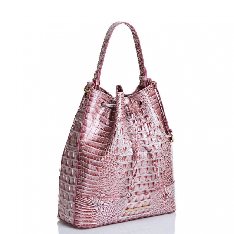 Pink Women's Brahmin Marlowe Bucket Bags | 3258HOIES