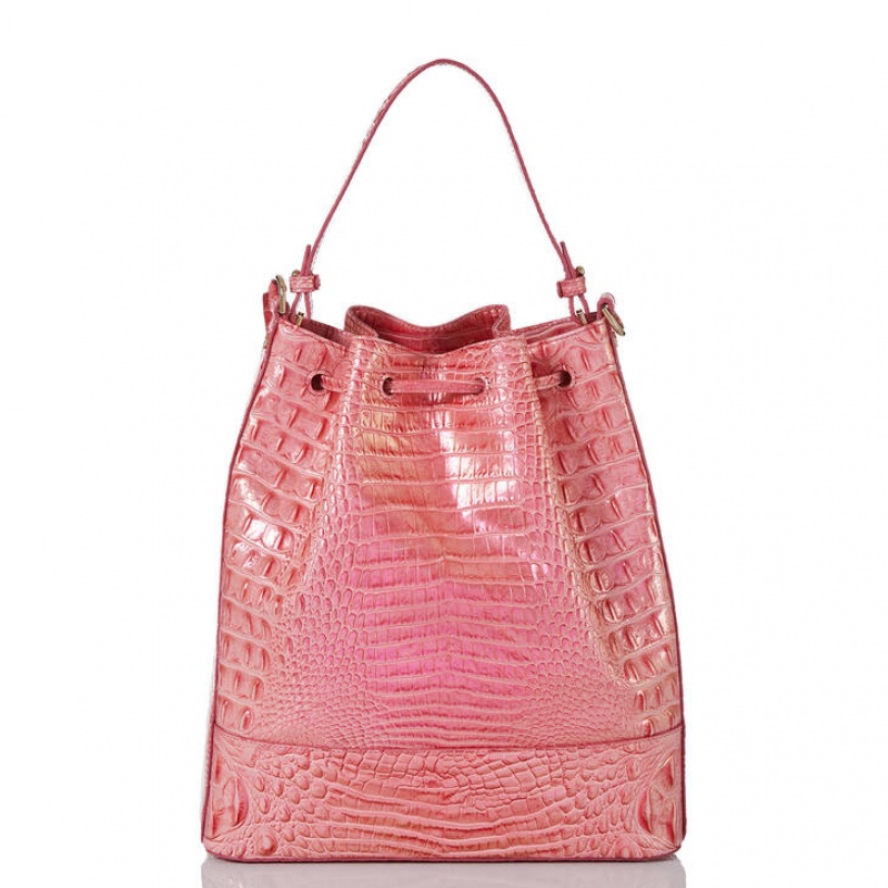 Pink Women's Brahmin Marlowe Bucket Bags | 6470KCTXZ