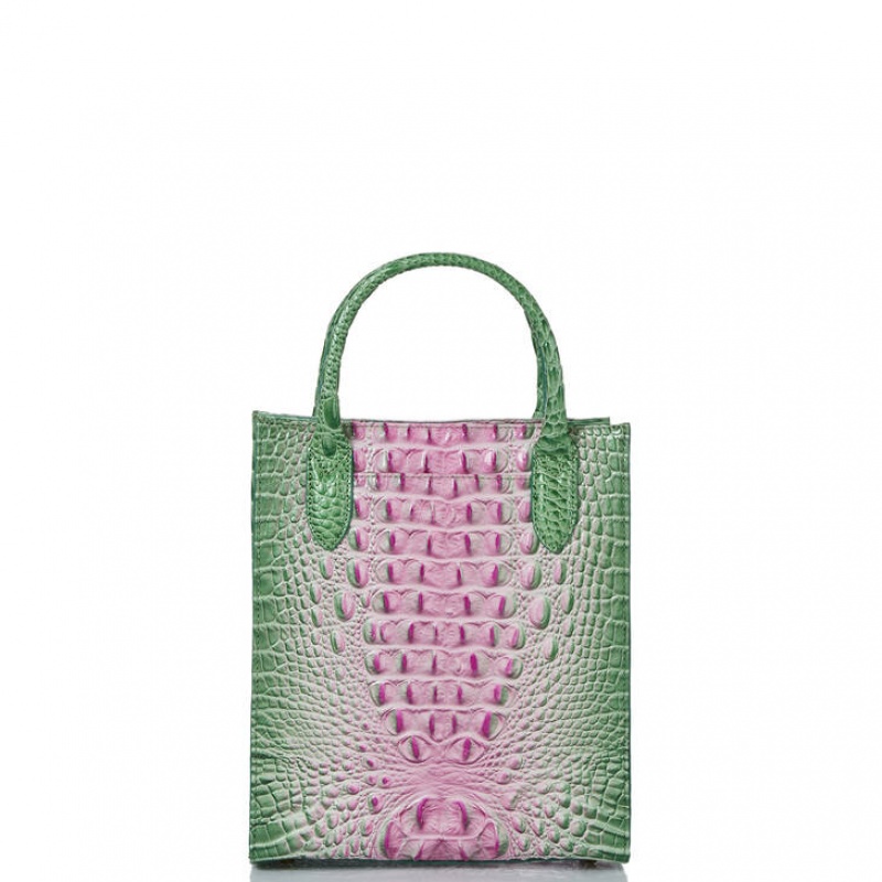 Pink Women's Brahmin Moira Tote Bags | 3782BDGZK