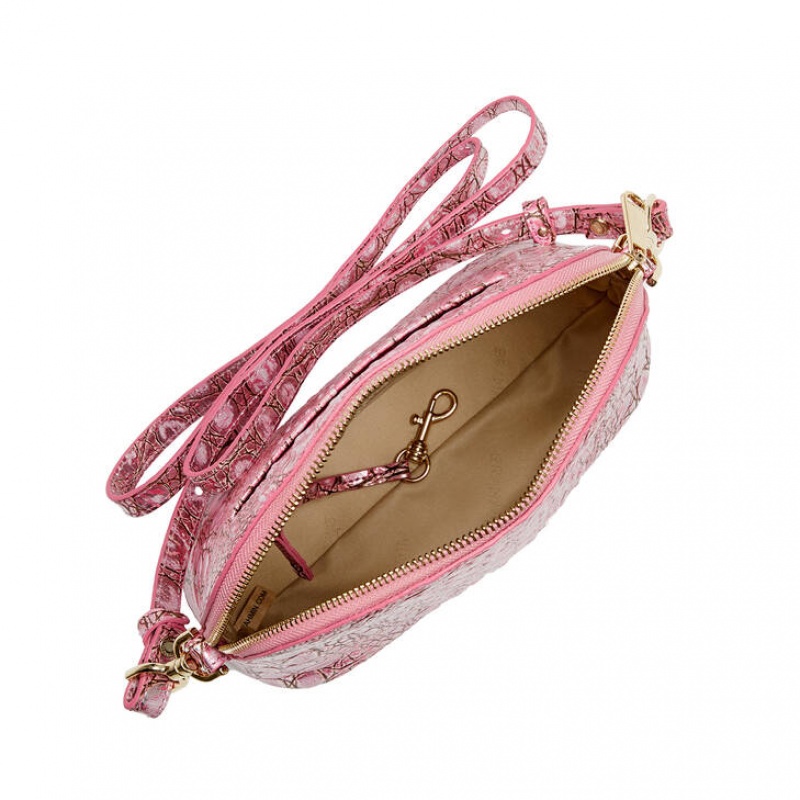 Pink Women's Brahmin Small Georgina Crossbody Bags | 0941DNUFA