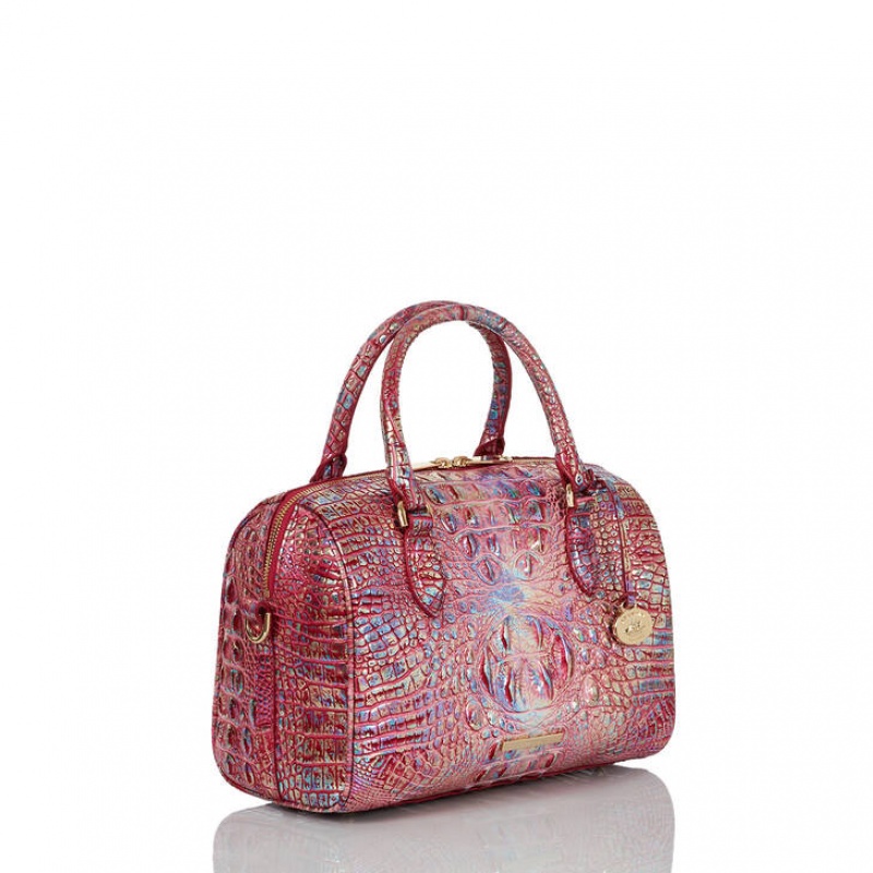 Pink Women's Brahmin Stacy Satchel Bags | 3698KFWSB