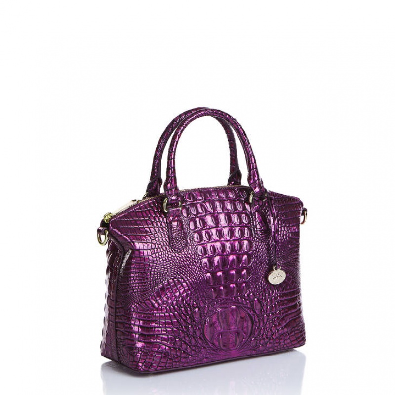 Purple Women's Brahmin Duxbury Satchel Bags | 3517WQSOK