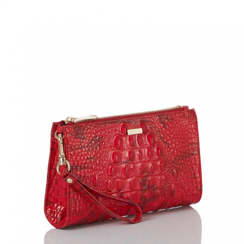 Red Women\'s Brahmin Daisy Clutch Bags | 2189ISJHD