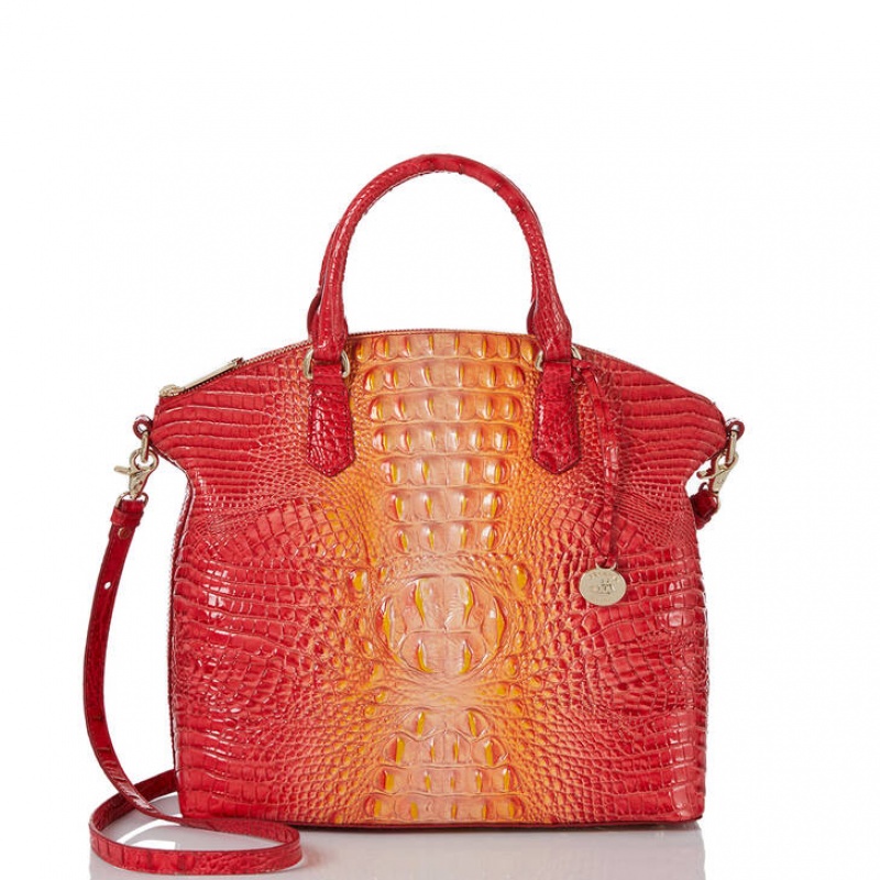 Red Women's Brahmin Large Duxbury Satchel Bags | 2394KUBWT