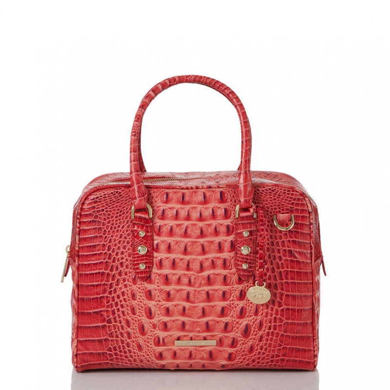 Red Women's Brahmin Marissa Satchel Bags | 9623JTVPL