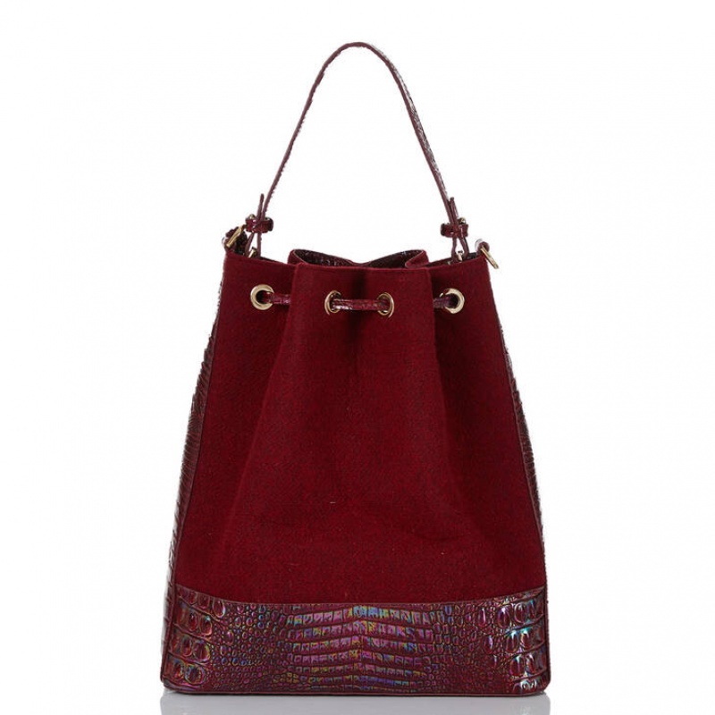 Red Women's Brahmin Marlowe Bucket Bags | 0647IQYOV