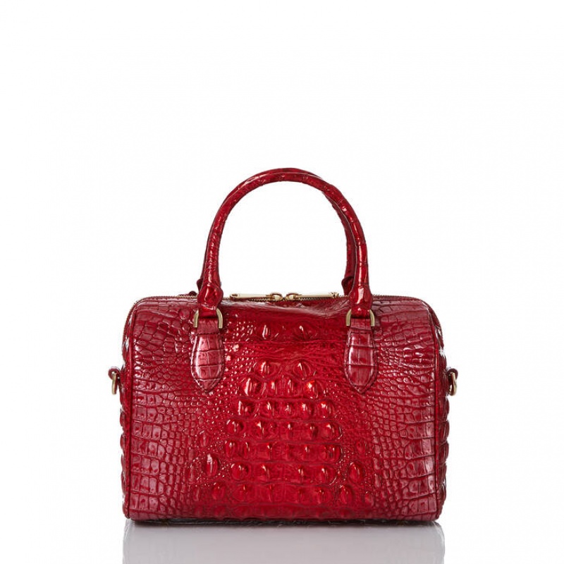 Red Women's Brahmin Stacy Satchel Bags | 0289KYECX