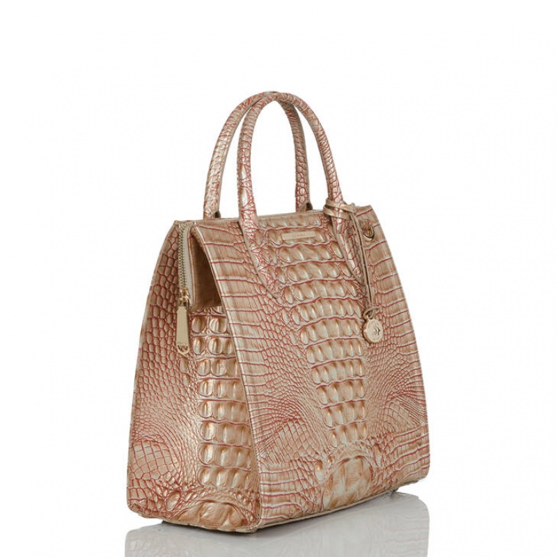 Rose Gold Women's Brahmin Caroline Satchel Bags | 0426CYELD