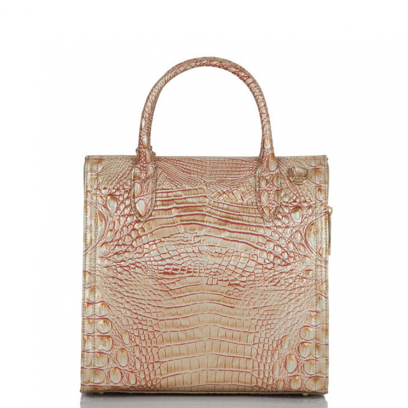 Rose Gold Women's Brahmin Caroline Satchel Bags | 0426CYELD