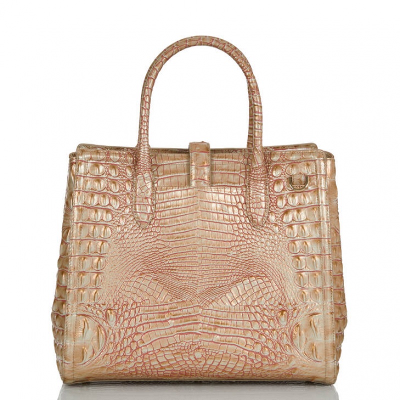 Rose Gold Women's Brahmin Nakita Satchel Bags | 2530OJGIS