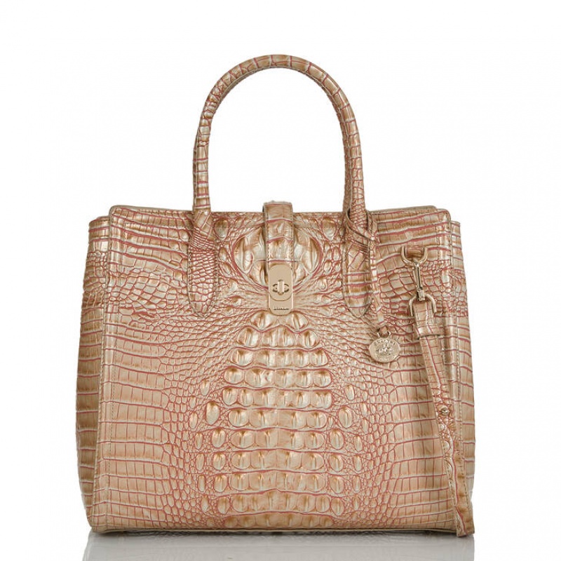 Rose Gold Women's Brahmin Nakita Satchel Bags | 2530OJGIS