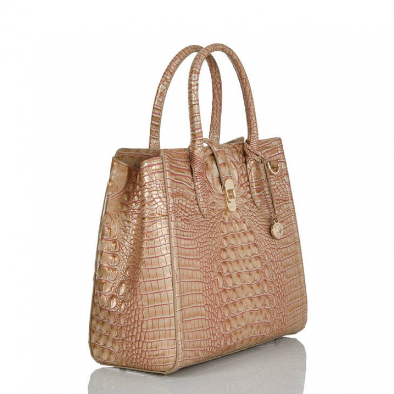 Rose Gold Women\'s Brahmin Nakita Satchel Bags | 2530OJGIS