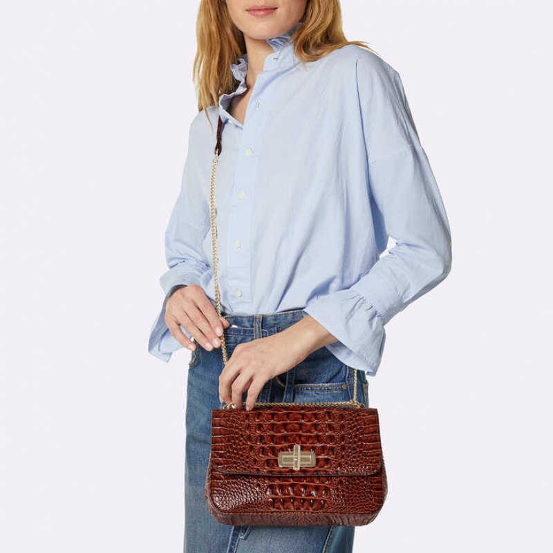 Rose Gold Women's Brahmin Rosalie Crossbody Bags | 0893JXONH