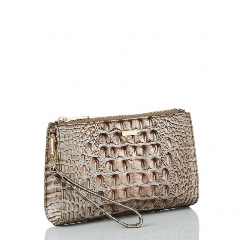 Silver Women's Brahmin Daisy Clutch Bags | 2905KGLIJ