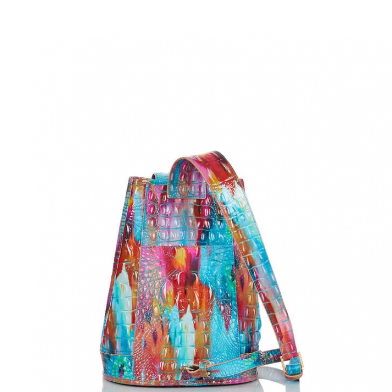 Turquoise Women's Brahmin Maddie Bucket Bags | 8132WUMSX