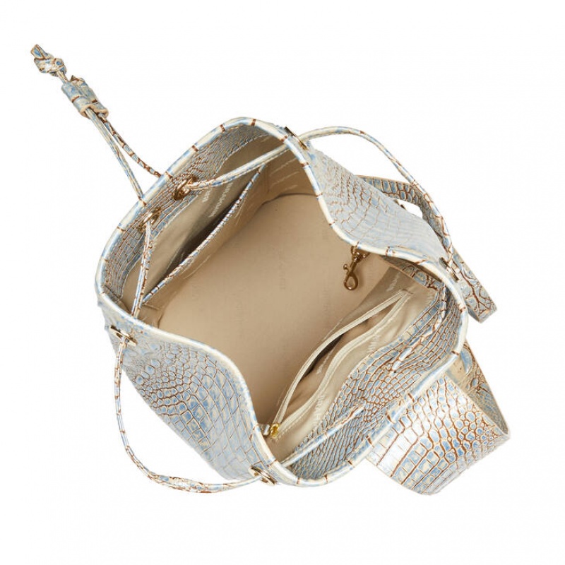 White Women's Brahmin Allie Bucket Bags | 5372GPFCQ