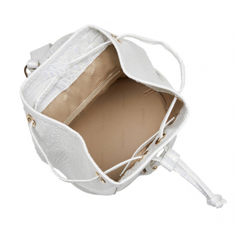 White Women's Brahmin Allie Bucket Bags | 6182QRSGN