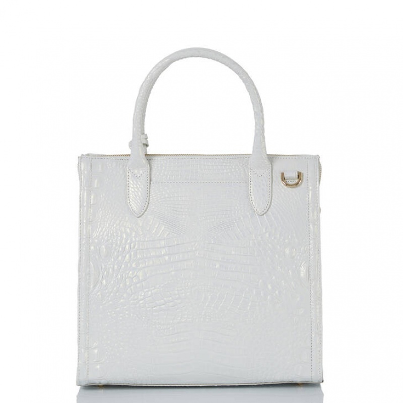 White Women's Brahmin Caroline Satchel Bags | 1094JBKQF