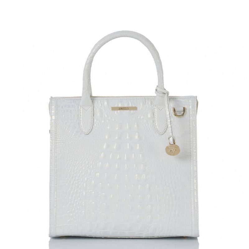 White Women\'s Brahmin Caroline Satchel Bags | 1094JBKQF