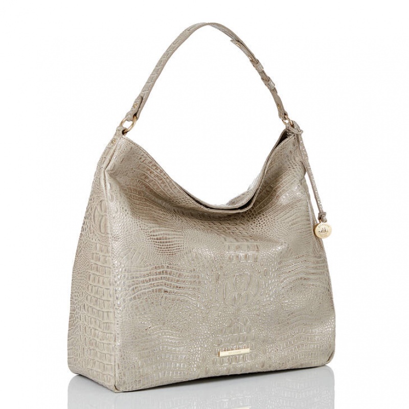 White Women's Brahmin Isabella Shoulder Bags | 9504TQKEV