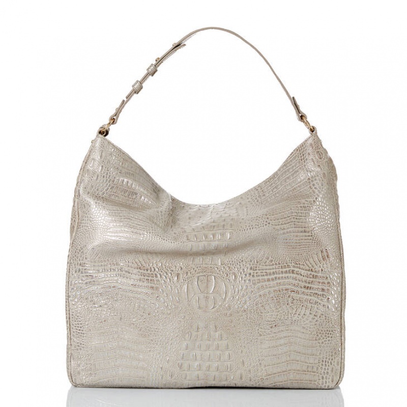 White Women's Brahmin Isabella Shoulder Bags | 9504TQKEV