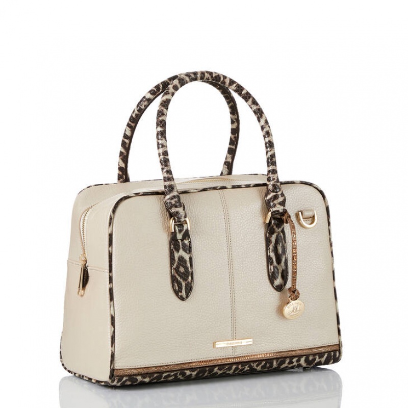 White Women's Brahmin Marissa Satchel Bags | 9051XBRLY